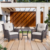 Belord 2-piece patio wicker chairs set with 4-inch cushions, ideal for outdoor conversation and relaxation.