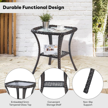 Belord 3-piece outdoor furniture set with patio lounge chairs and side table, ideal for patio and garden seating.