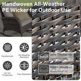 Belord patio single PE wicker rocking chair with thick cushions, outdoor furniture for comfortable relaxation in the NDS series