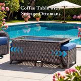 Belord 7-piece patio wicker sofa set with swivel chairs, outdoor conversation furniture, NT Series for relaxing outdoor gatherings.