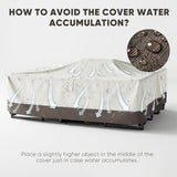 Belord 110-inch waterproof patio furniture cover made of 600D fabric, UV and wind proof for outdoor protection.
