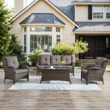 Belord 2-piece patio wicker chairs set with 4-inch cushions, perfect for outdoor conversation areas, part of NTC Series.