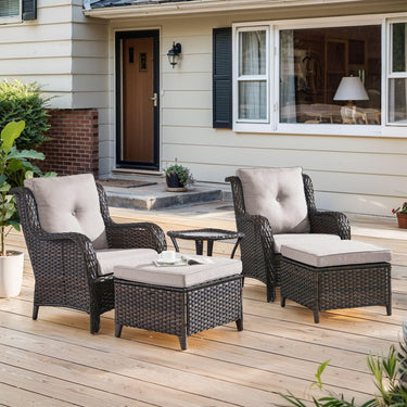 Belord 3-piece patio wicker furniture set with two chairs and a side table, ideal for outdoor conversation areas.
