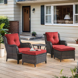Belord 3-piece patio wicker furniture set with two chairs and a side table, perfect for outdoor conversation and relaxation.